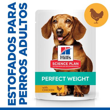 Hill's Science Plan Perfect Weight Adult Small & Mini estofado de pollo y vegetales sobre para perros